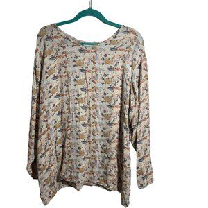 FLAX‎  Watercolor Blouse Size large